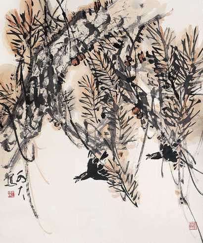 王可大 花鸟 立轴